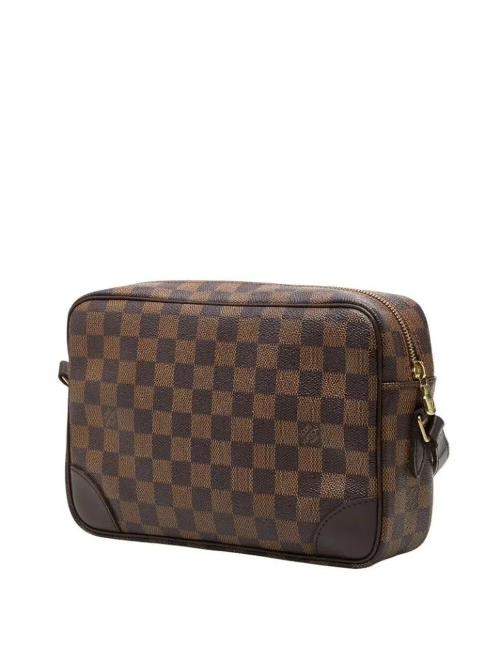 Louis Vuitton Damier Trocadero 27 Crossbody Shoulder Bag Brown Leather